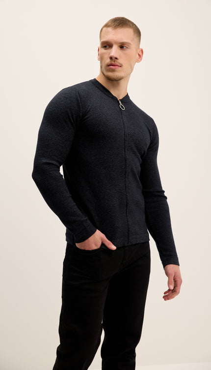 Full Zip Closure Cardigan - Anthracite