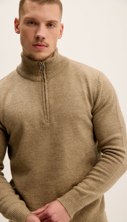 Zippered Collar Sweater - Vizon