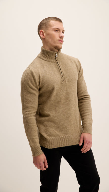 Zippered Collar Sweater - Vizon