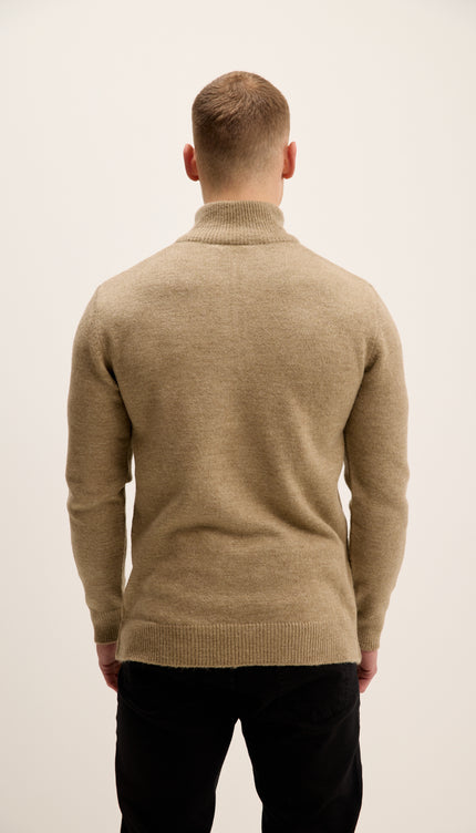 Zippered Collar Sweater - Vizon
