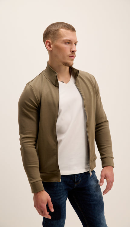 Double Zip Trainer Jacket - Green