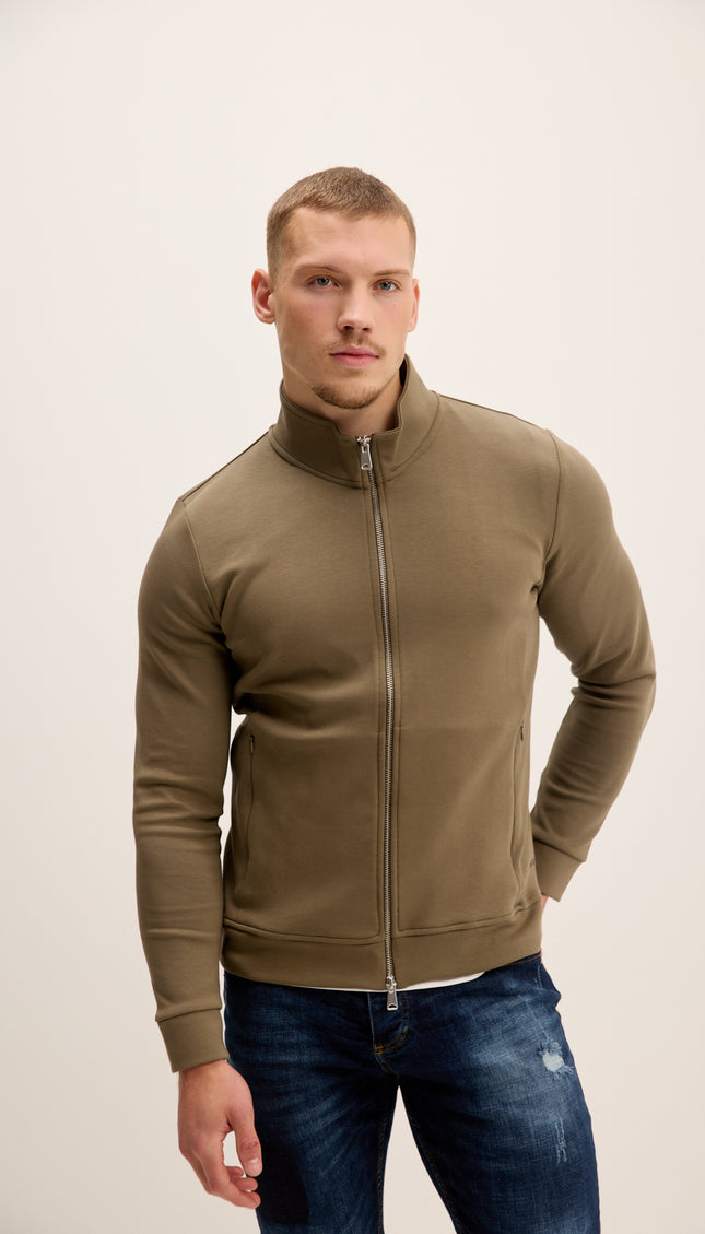 Double Zip Trainer Jacket - Green