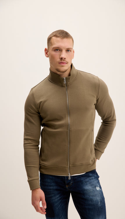 Double Zip Trainer Jacket - Green