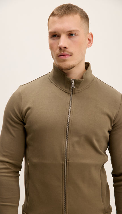 Double Zip Trainer Jacket - Green