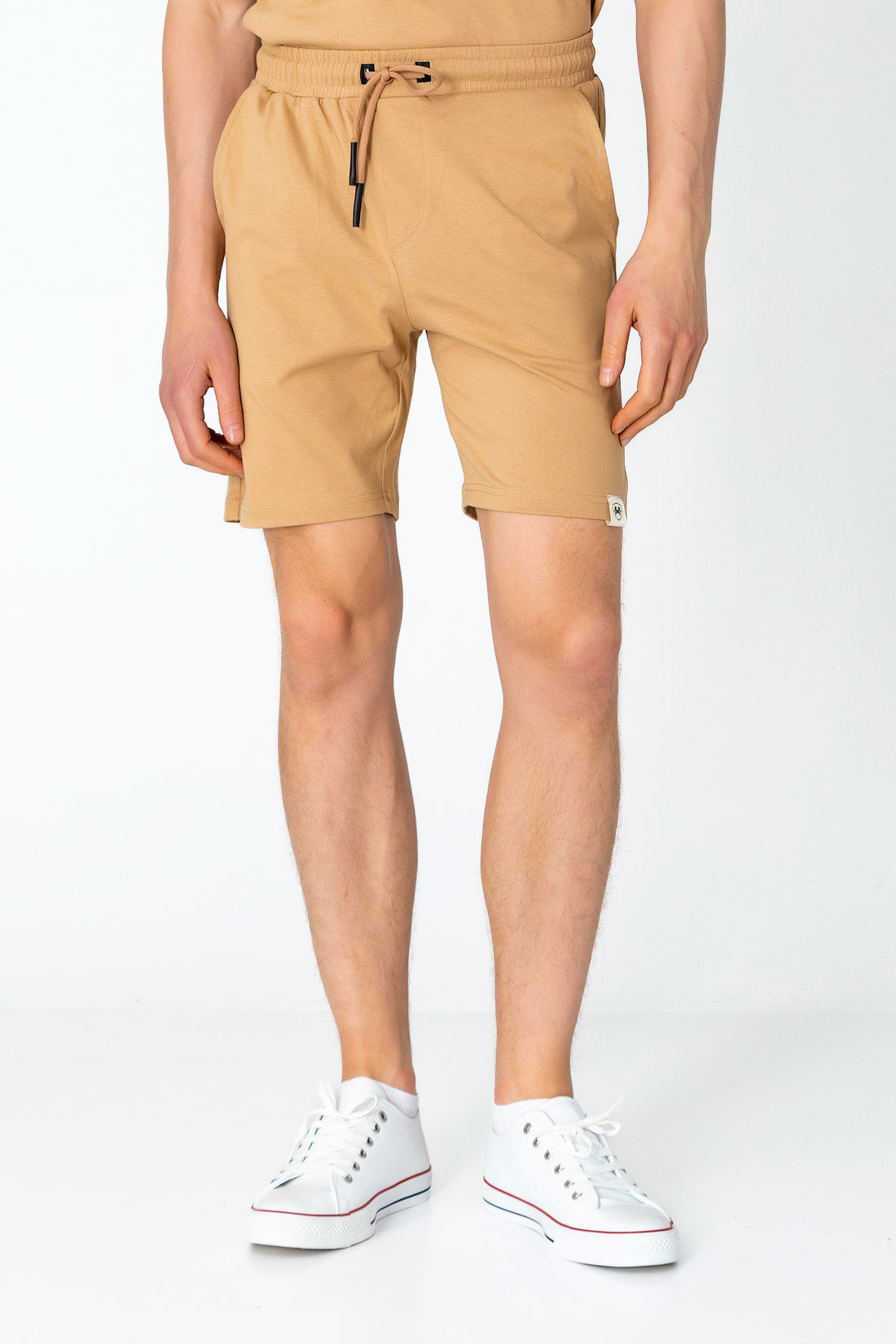 Lightweight Cotton Shorts - Camel