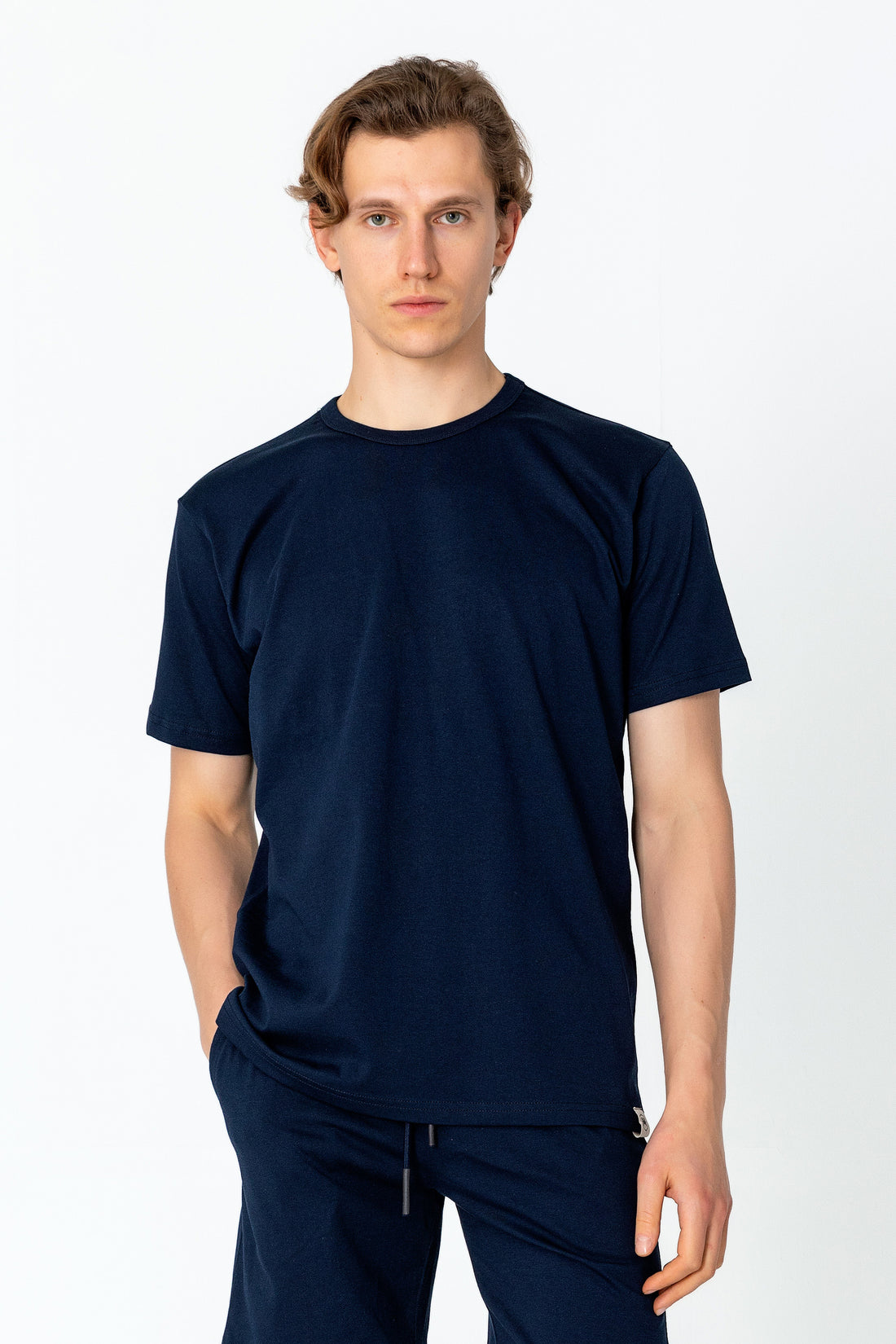 Lightweight Cotton T-shirt - Navy