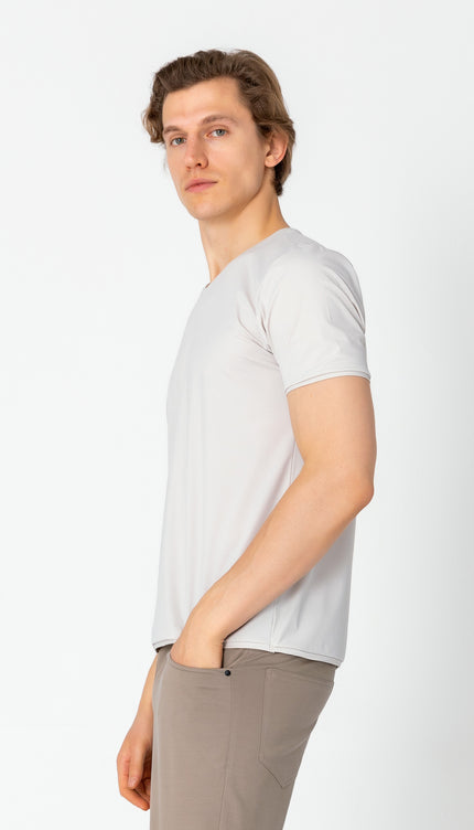 Wrinkle Free Crew Neck T-shirt - Stone