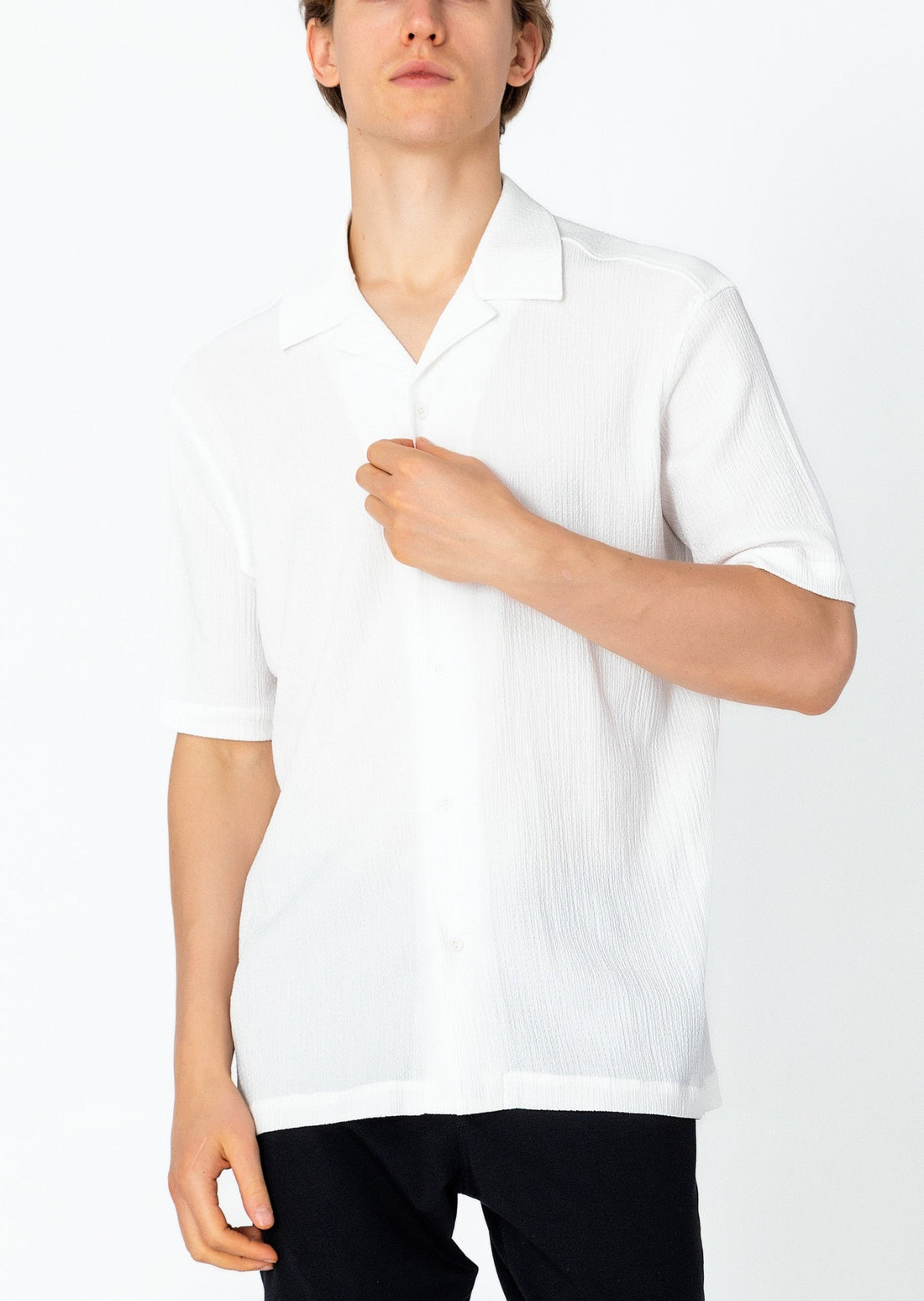 Oversized Camp Collar Shirt - Off White