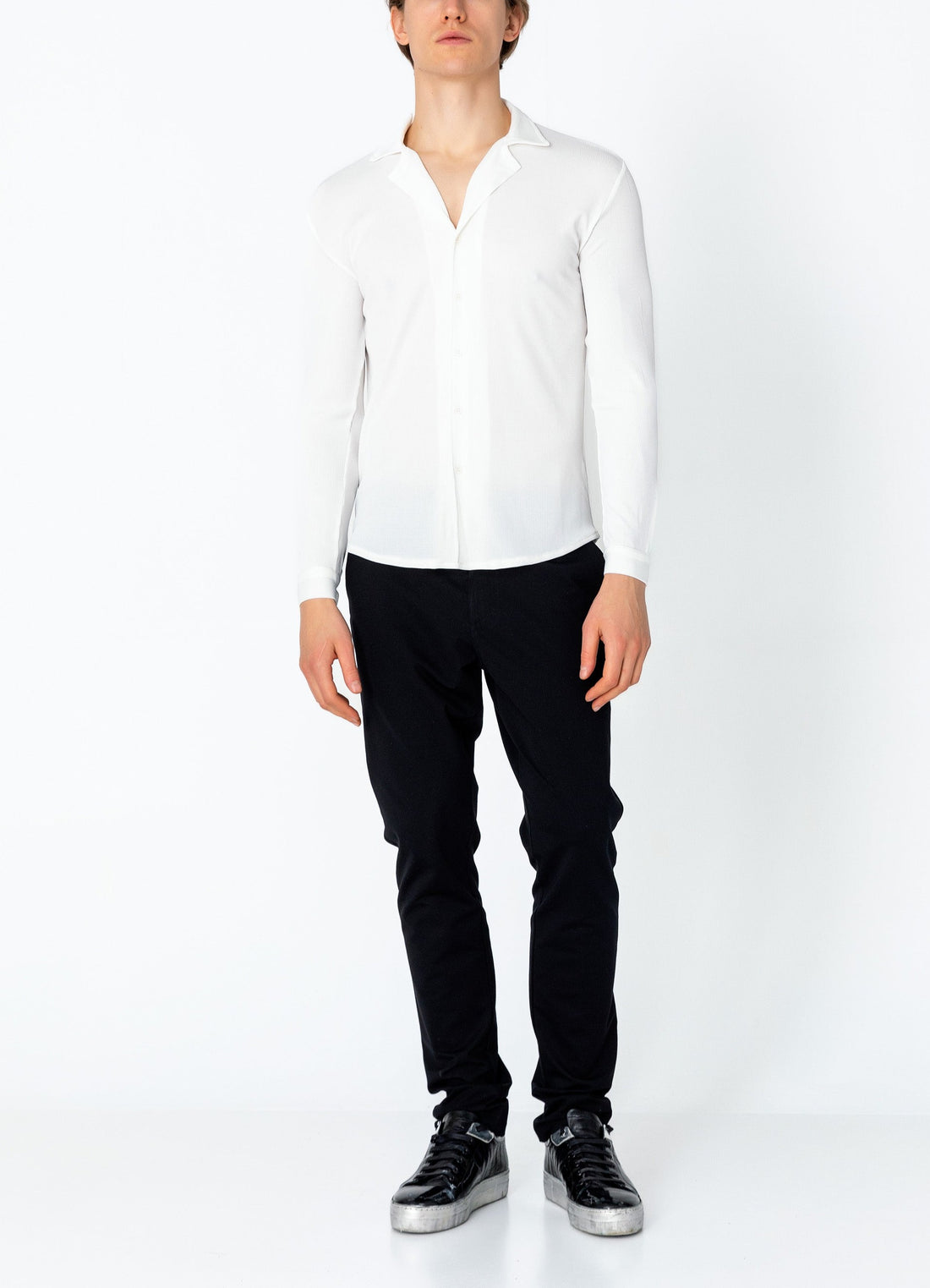 Lightweight Drapery Plisse Shirt - Off White
