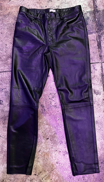 Genuine Lambskin Leather Pants - Black