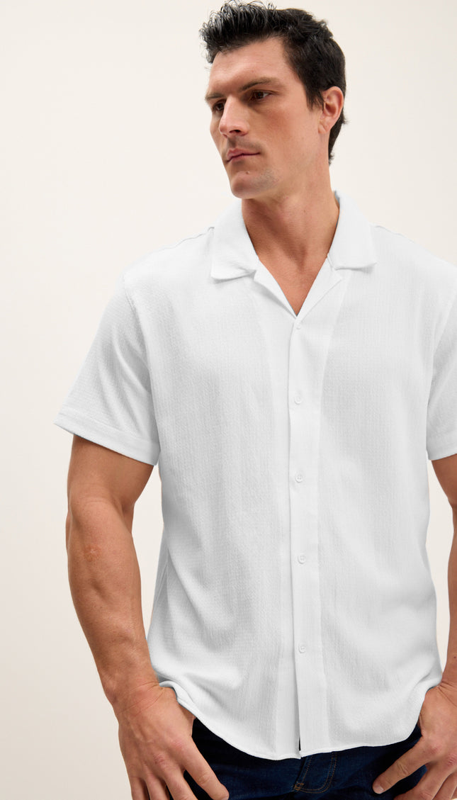 Lightweight Solid Camp Collar Shirt - Grey