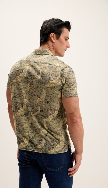 Leichtes Hemd mit Kragen – Storchgrün