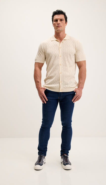 Fitted Tapered Jeans - Blue