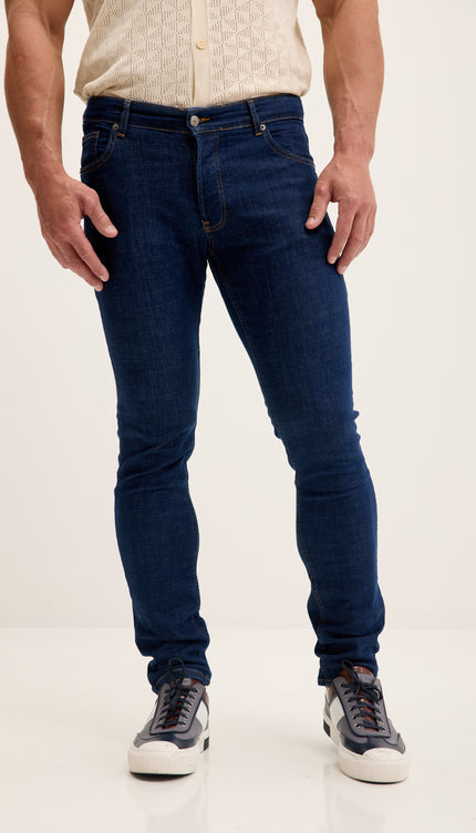 Fitted Tapered Jeans - Blue