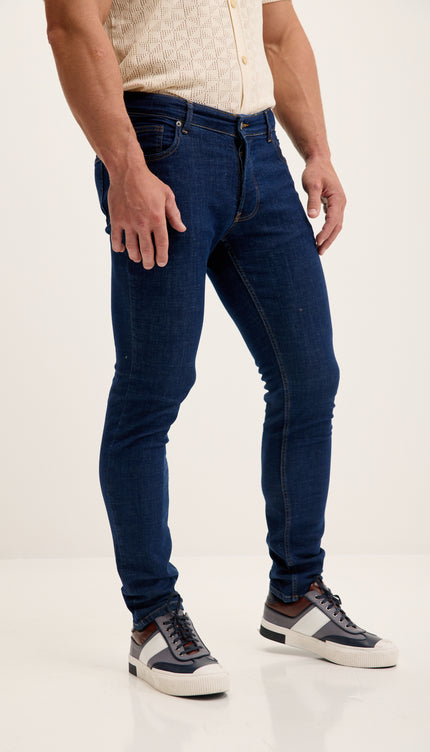 Fitted Tapered Jeans - Blue