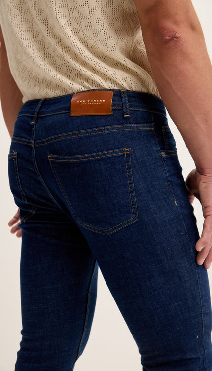 Fitted Tapered Jeans - Blue