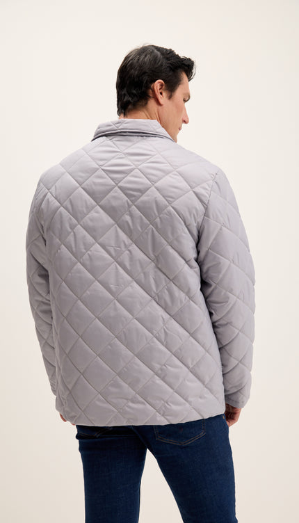 Light Padded Zipper Closure Jacket - Grey