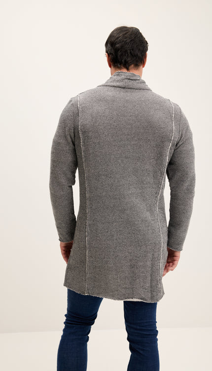 Asymmetric Rebel Cardigan - Black White