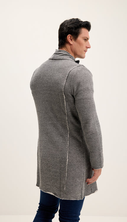 Asymmetric Rebel Cardigan - Black White