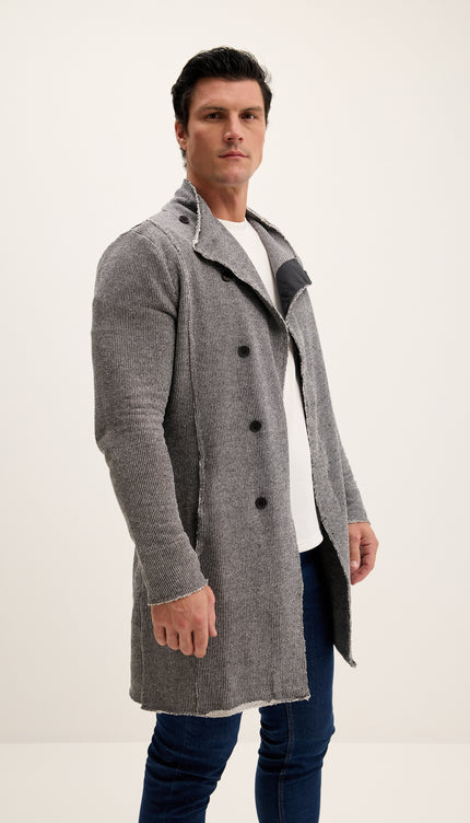 Asymmetric Rebel Cardigan - Black White