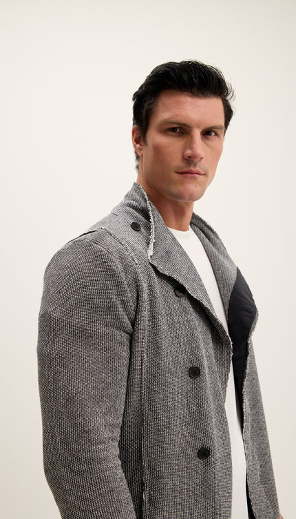 Asymmetric Rebel Cardigan - Black White