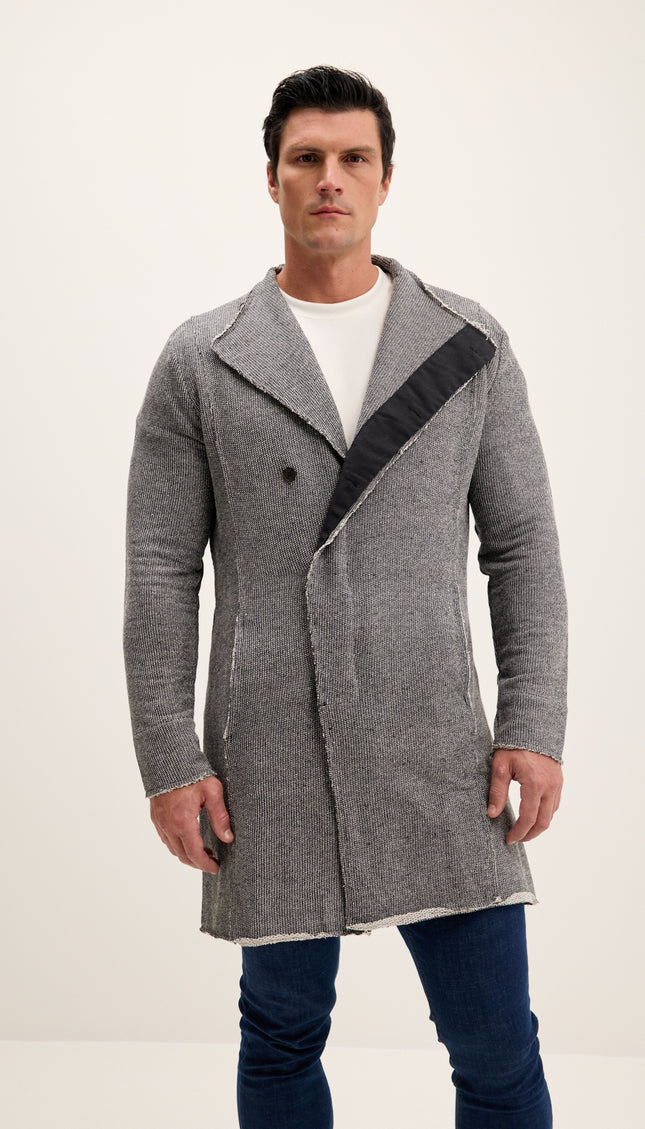 Asymmetric Rebel Cardigan - Black White