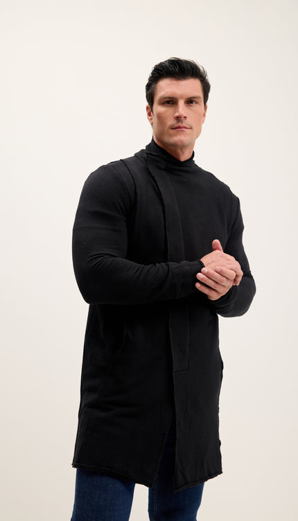 Asymmetric Rebel Cardigan - Black