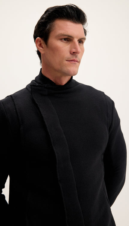 Asymmetric Rebel Cardigan - Black