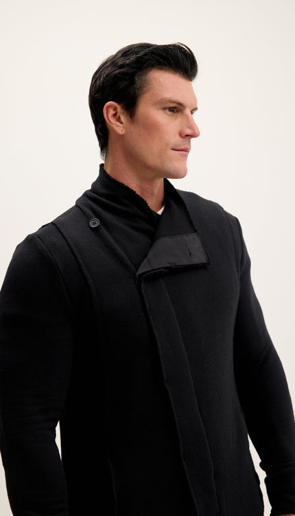Asymmetric Rebel Cardigan - Black
