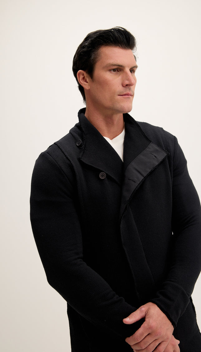 Asymmetric Rebel Cardigan - Black
