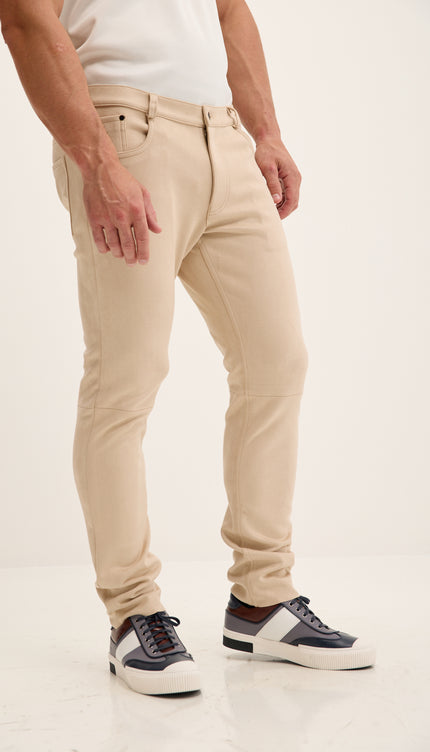 Microsuede Lightweight Tapered Pants - Off White