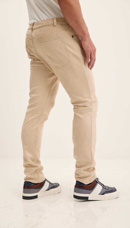 Microsuede Lightweight Tapered Pants - Off White
