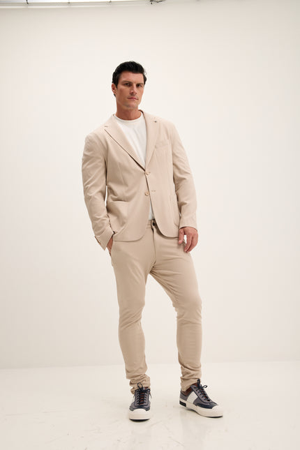 Men's Lightweight Patch Pocket Blazer - Beige | Ron Tomson
