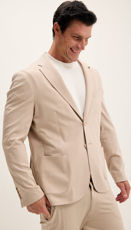 Lightweight Patch Pocket Jacket - Beige
