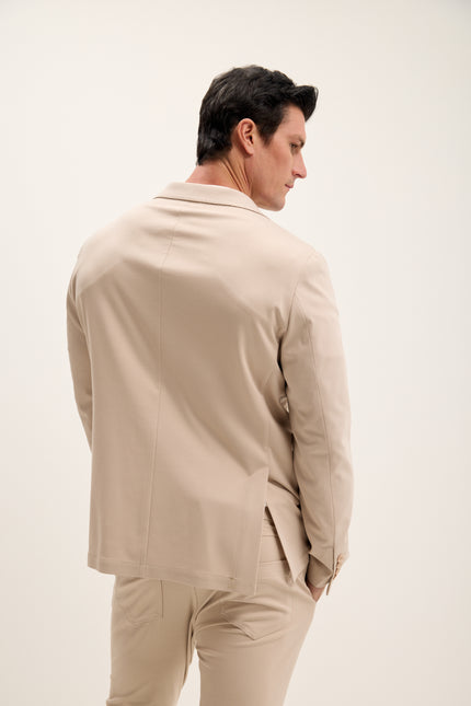 Men's Lightweight Patch Pocket Blazer - Beige | Ron Tomson