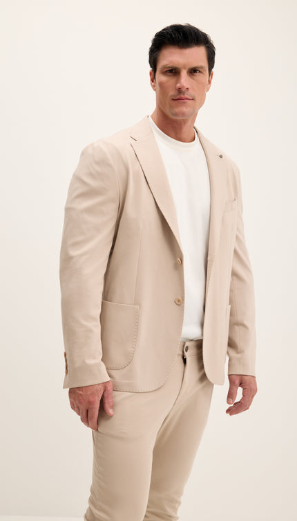 Lightweight Patch Pocket Jacket - Beige