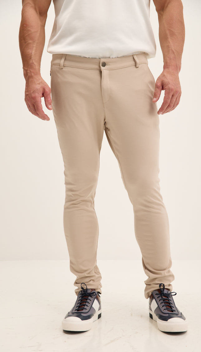Schmal zulaufende Freizeithose - Beige