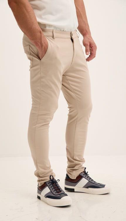 Tapered Casual Wear Pants - Beige