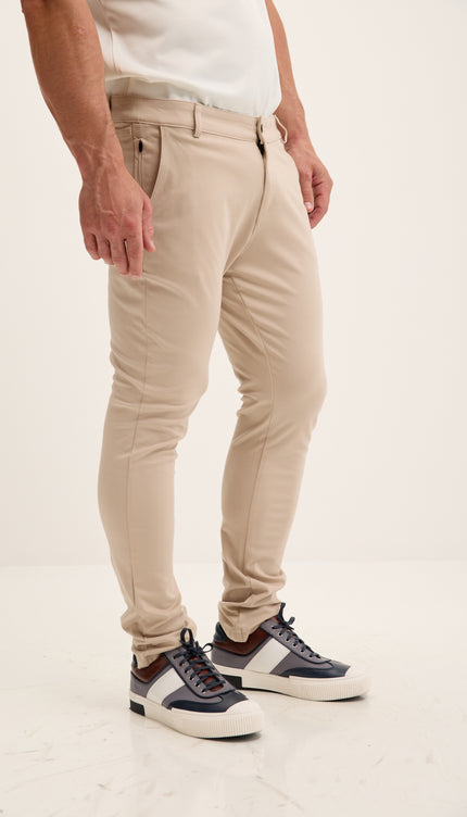 Tapered Casual Wear Pants - Beige