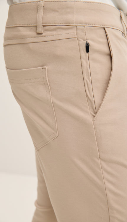 Tapered Casual Wear Pants - Beige