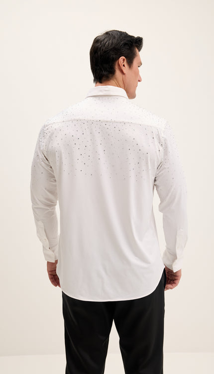 Kristallverziertes Hemd – Weiß