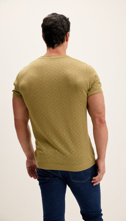 Geometric Crochet Knit Top - Light Green