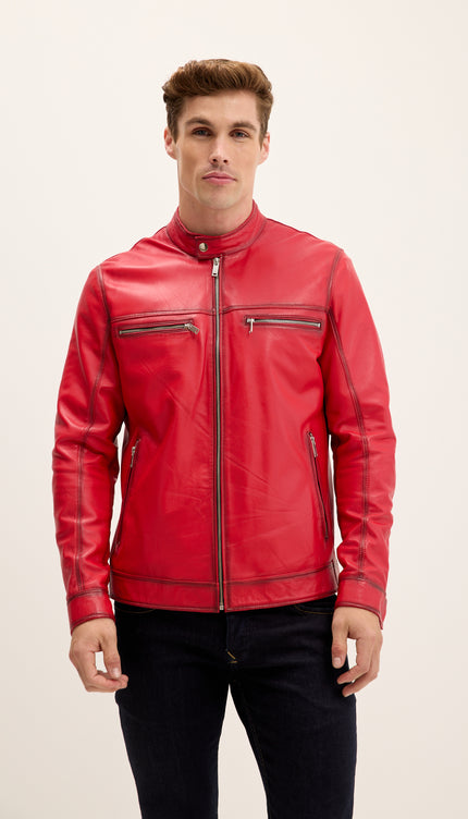 Nr. 71182 KLASSISCHE ECHTLEDERJACKE – BRAUN