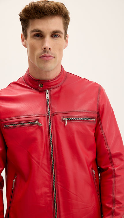 Nr. 71182 KLASSISCHE ECHTLEDERJACKE – BRAUN