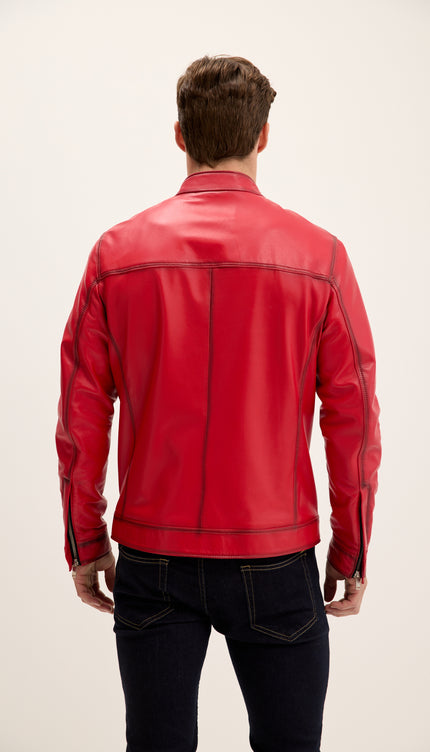 Nr. 71182 KLASSISCHE ECHTLEDERJACKE – BRAUN