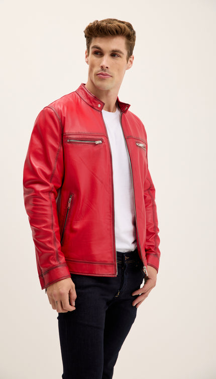 Nr. 71182 KLASSISCHE ECHTLEDERJACKE – BRAUN