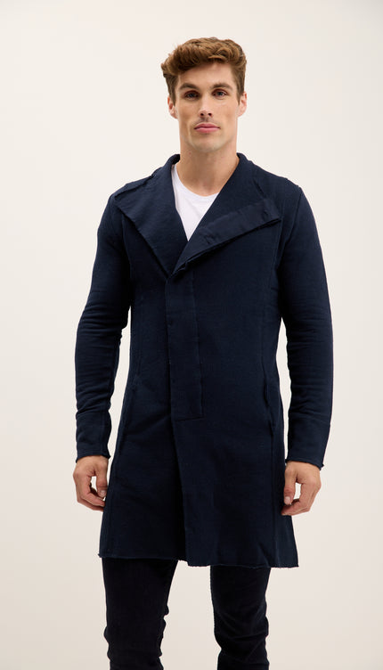 Cardigan ribelle asimmetrico - blu scuro