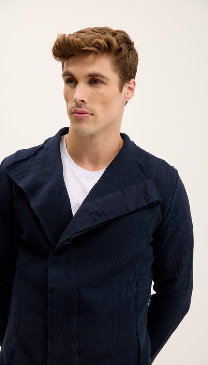 Cardigan ribelle asimmetrico - blu scuro