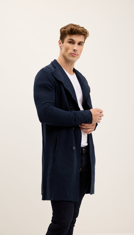 Cardigan ribelle asimmetrico - blu scuro