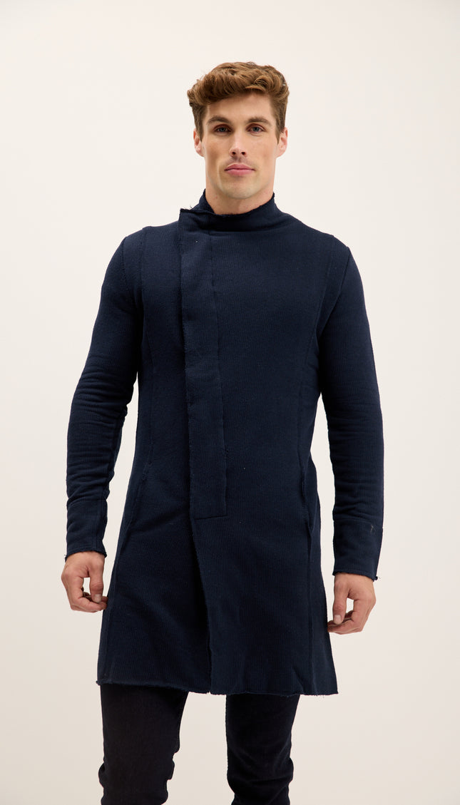 Asymmetric Rebel Cardigan - Navy